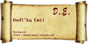 Deáky Emil névjegykártya