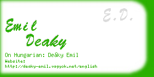 emil deaky business card