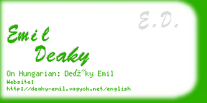 emil deaky business card